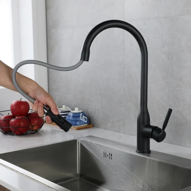 Kitchen faucet - Single Handle One Hole Nickel Brushed / Electroplated / Painted Finishes Pull-out / Pull-down / Standard Spout / Tall / High Arc Centerset Modern Contemporary Kitchen Taps