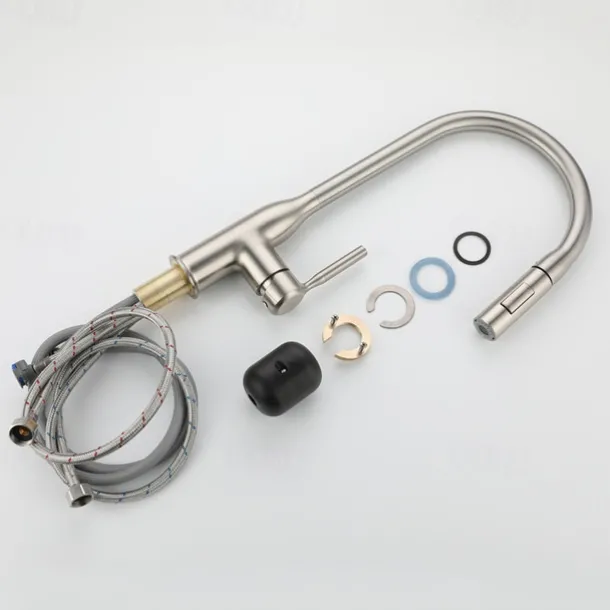 Kitchen faucet - Single Handle One Hole Nickel Brushed / Electroplated / Painted Finishes Pull-out / Pull-down / Standard Spout / Tall / High Arc Centerset Modern Contemporary Kitchen Taps