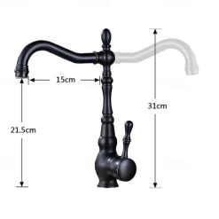 Kitchen faucet - Single Handle One Hole Oil-rubbed Bronze Standard Spout Centerset Antique Kitchen Taps with Soap Dispensor