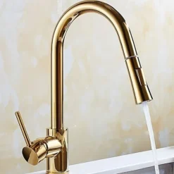 Kitchen Faucet - Single Handle One Hole Electroplated Pull-Out / Pull-Down / Tall / High Arc Free Standing Ordinary Kitchen Taps