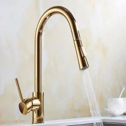 Kitchen Faucet - Single Handle One Hole Electroplated Pull-Out / ­Pull-Down / Tall / ­High Arc Free Standing Ordinary Kitchen Taps