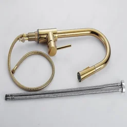 Kitchen Faucet - Single Handle One Hole Electroplated Pull-Out / ­Pull-Down / Tall / ­High Arc Free Standing Ordinary Kitchen Taps