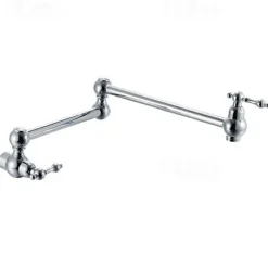 Kitchen faucet - Two Handles One Hole Chrome Pot Filler Wall Mounted Contemporary / Art Deco / Retro / Modern Kitchen Taps