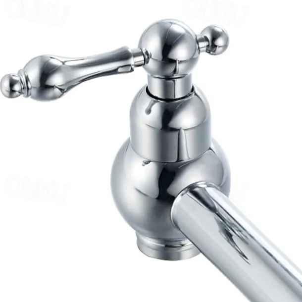 Kitchen faucet - Two Handles One Hole Chrome Pot Filler Wall Mounted Contemporary / Art Deco / Retro / Modern Kitchen Taps