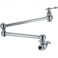 Kitchen faucet - Two Handles One Hole Chrome Pot Filler Wall Mounted Contemporary / Art Deco / Retro / Modern Kitchen Taps