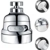 Kitchen Faucet Head Replacement 3 Mode, 360 Kitchen Sink Faucet Aerator Sprayer Attachment, Tap Accessories Water Saving Extend Nozzle Connect Adapter