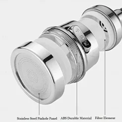 Kitchen Faucet Head Replacement 3 Mode, 360 Kitchen Sink Faucet Aerator Sprayer Attachment, Tap Accessories Water Saving Extend Nozzle Connect Adapter