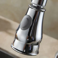 Kitchen Faucet Head Replacement Black Chrome Brushed, Pull Out Faucet Sprayer Head Nozzle Attachment Fittings Accessories, Aeration Spray Splash-proof Spout Adapter