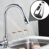 Kitchen Faucet Head Replacement Black Chrome, Pull Out Faucet Sprayer Head Nozzle Attachment Fittings Accessories, Aeration Spray Splash-proof Spout