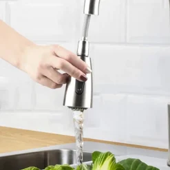 Kitchen Faucet Head Replacement Black Chrome, Pull Out Faucet Sprayer Head Nozzle Attachment Fittings Accessories, Aeration Spray Splash-proof Spout