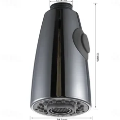 Kitchen Faucet Head Replacement Chrome, Pull Out Faucet Sprayer Head Nozzle Attachment Fittings Accessories, Aeration Spray Splash-proof Spout