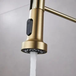 Kitchen Faucet Pull Donw High Arc Spout, 360 Swivel Single Handle Sink Mixer Taps, Kitchen Vessel Tap with Hot and Cold Water Hose