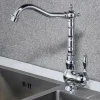 Kitchen Faucet Sink Mixer Taps, Single Hanld 360 Degree Swivel Vessel Tap with Cold and Hot Hose