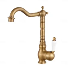 Kitchen Faucet Sink Mixer Taps, Single Hanld 360 Degree Swivel Vessel Tap with Cold and Hot Hose