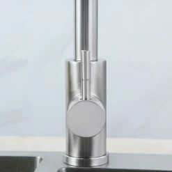 Kitchen Faucet,304 Stainless Steel Single Handle One Hole Nickel Brushed Pull-out / Pull-down / Standard Spout Centerset Minimalist / Modern Contemporary Kitchen Taps