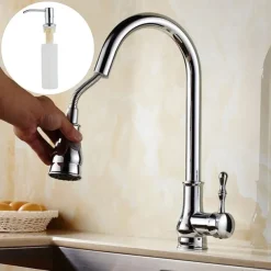 Kitchen Faucet with Sprayer,Brass 2-Function Outlet Single Handle One Hole Electroplated Pull-out Kitchen Taps