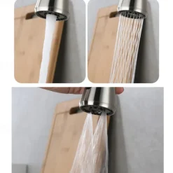 Kitchen Faucet with Sprayer,Pull-out 3-Function Button Design Single Handle One Hole Tall High Arc Modern Contemporary Kitchen Taps