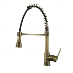 Kitchen Faucet,Brass Pull-out/Pull-down Rotatable Single Handle One Hole Multi-function Water Mode Brass Kitchen Taps with Soap Dispenser