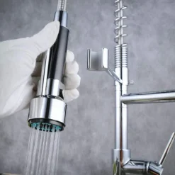 Kitchen Faucet,Brass Rotatable Pull-out/Pull-down Multi-function Oil-rubbed Bronze Finish Single Handle Two Holes Kitchen Taps