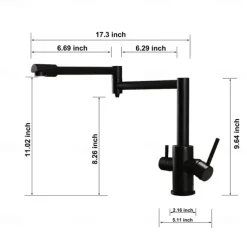 Kitchen Faucet,Foldable Single Handle One Hole Electroplated Pot Filler Centerset Modern Contemporary Kitchen Taps(Black/Brush Nickel)