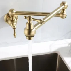 Kitchen Faucet,Kitchen Faucet,Wall Mounted Pot Filler,Brass Foldable Kitchen Tap