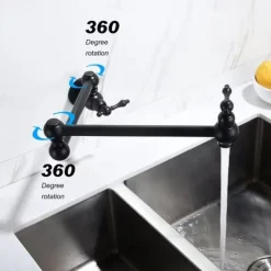 Kitchen Faucet,Kitchen Faucet,Wall Mounted Pot Filler,Brass Foldable Kitchen Tap