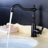 Kitchen Faucet,ORB Rotatable Retro Style Single Handle One Hole Standard Spout Centerset Contemporary Antique Kitchen Taps with Hot and Cold Switch