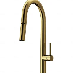 Kitchen Faucet,Rotatable Pull-out/­Pull-down Brass High Arc Nickel Brushed/Painted Finishes Single Handle One Hole Kitchen Taps with Hot and Cold Switch