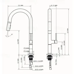 Kitchen Faucet,Rotatable Pull-out/­Pull-down Brass High Arc Nickel Brushed/Painted Finishes Single Handle One Hole Kitchen Taps with Hot and Cold Switch