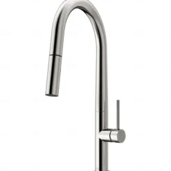 Kitchen Faucet,Rotatable Pull-out/­Pull-down Brass High Arc Nickel Brushed/Painted Finishes Single Handle One Hole Kitchen Taps with Hot and Cold Switch