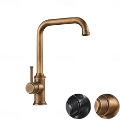 Kitchen Faucet,Single Handle Brass/Black Nickel One Hole Standard Spout,Filter, Brass Kitchen Faucet Contain with Cold and Hot Water