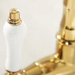 Kitchen Faucet,Two Handles One Hole Antique Brass / Electroplated / Painted Finishes Standard Spout Centerset Antique Kitchen Taps