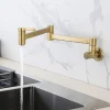 Kitchen Faucet,Wall Mounted Pot Filler Two Handles One Hole Contemporary Kitchen Taps