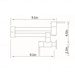Kitchen Faucet,Wall Mounted Pot Filler Two Handles One Hole Contemporary Kitchen Taps
