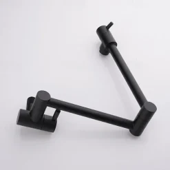 Kitchen Faucet,Wall Mounted Pot Filler Black Single Handle One Hole Multi-Ply Pot Filler Foldable Contemporary Kitchen Taps