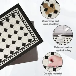 Kitchen Floor Mats Lattice Non-Slip Waterproof And Oil-Proof Mats Dirt-Resistant High-End Diatom MudFoot Pads