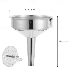 Kitchen Oil Liquid Funnel Stainless Steel Canning Funnel with Detachable Filter Wide Mouth Funnel Kitchen Specialty Tool