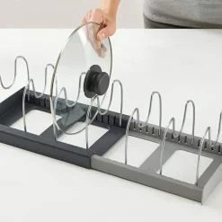 Kitchen Organizer Rack, Countertop Expandable Lid Holder, Kitchenware Storage Rack, Drainage Dish Rack, Expandable Drawer Organizer