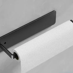 Kitchen Paper Towel Rack Non Perforated Cabinet Roll Paper Storage Rack Kitchen Plastic Wrap Towel Bar Storage Rack