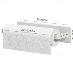 Kitchen Paper Towel Rack Non Perforated Cabinet Roll Paper Storage Rack Kitchen Plastic Wrap Towel Bar Storage Rack