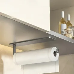 Kitchen Paper Towel Rack Non Perforated Cabinet Roll Paper Storage Rack Kitchen Plastic Wrap Towel Bar Storage Rack