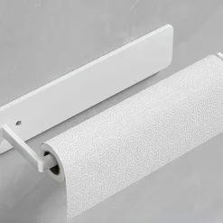 Kitchen Paper Towel Rack Non Perforated Cabinet Roll Paper Storage Rack Kitchen Plastic Wrap Towel Bar Storage Rack
