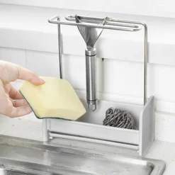 Kitchen Rag Racks Holders Dish Cloth Drain Washbasin Organizer Sponge Soap Rack Multi-function Storage Kitchen Bathroom Tools