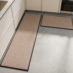 Kitchen Rugs & Mats Non-Skid WashableAnti-Fatigue, Non-Slip Absorbent Woven Runner Rubber Backed for Floors, Machine Washable Farmhouse Standing Mats for Sink, Laundry Room, Hallway