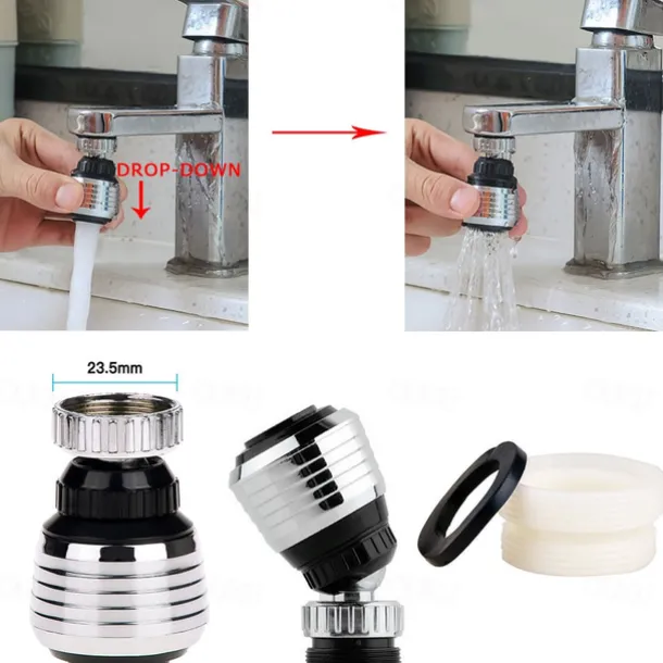 Kitchen Sink Faucet Sprayer Water Saving Aerator 360 Degrees Rotatable Bubbler Filter Free To Bend Nozzle Flexible Tap
