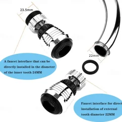 Kitchen Sink Faucet Sprayer Water Saving Aerator 360 Degrees Rotatable Bubbler Filter Free To Bend Nozzle Flexible Tap