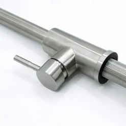 Kitchen Sink Mixer Faucet with Pull Out Spray, 360 Rotating Single Handle Pull Down Tap Nickel Brushed 304 Stainless Steel Deck Mounted Kitchen Vessel Taps