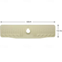 Kitchen Sink Splash Guard, 24in Faucet Mat Splash Catcher, Handle Drip Catcher Tray, Multipurpose for Kitchen Dish Drying Mats Sponge Holder and Bathroom Countertop Protect-Grey