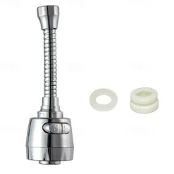 Kitchen Sink Tap Faucet Extension 18cm 2 Mode Sprayer, 360 Degree Rotatable Anti-Splash Extender with Hose Spray Head Swivel Aerator Foam & Rain Mode for 22-24mm Diameter