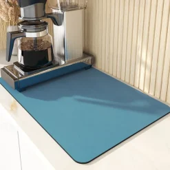 kitchen Super Absorbent Draining Mat Kitchen Draining Mat Super Absorbent Kitchen Sink Drainer Counter Mat Anti-Slip Absorbent Draining Mat Kitchen Counter Quick Dry Dish Drainer Mat